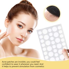 Pickel patch, Acne patch, Pimple Patches Unsichtbare Pickel Patch, Acne Pflaster mit Teebaumöl,Tag & Nacht, Wasserdicht & Atmungsaktiv Absorptions,Beschleunigte Heilung reduziert Narbenbildung 288pcs