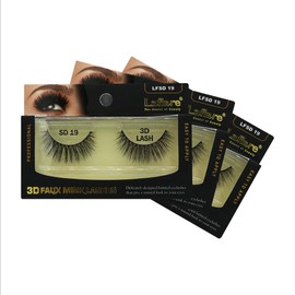 Laflare Silk Lashes 3D FAUX MINK Eyelashes, Light, Reusable, Handmade, Natural Looking, Professional Easy to Apply Eyelashes in a Knitted Style2-3 PACKS BUNDLE SPECIAL (3, SD19)