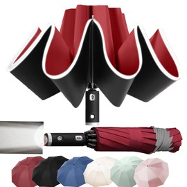 Travel Umbrella, Compact, Windproof, Reverse folding design, Increase and thicken the umbrella surface, Large Auto Open/Close, Sturdy Portable and Lightweight for Easy Carry, Men and Women