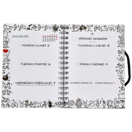 Miquielrius – 2021 T-Diary – Castellano – Day Page – Size 155 x 213 mm (~ A5) 90 g Paper Hardback Cardboard Cover Lined White