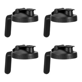 PATIKIL Mason Jar Pour Spout Lids with Handle, 4 Pcs Wide Mouth Flip Cap Pour Lids Airtight Leak-proof Seal, Black