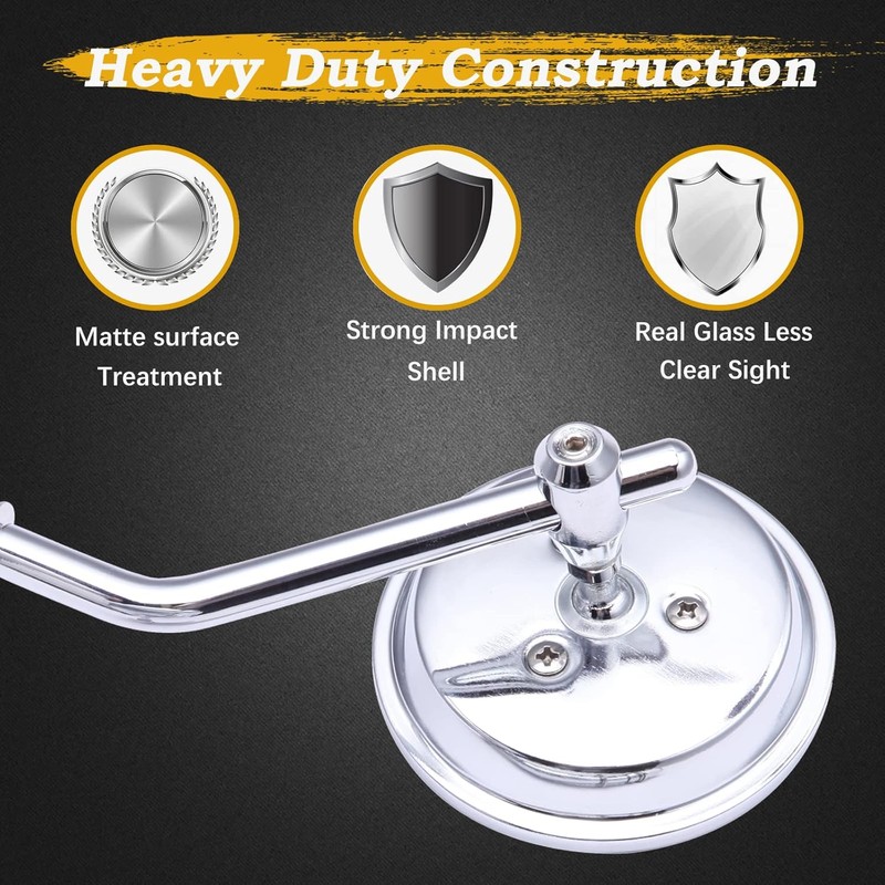 Chrome Rear View Mirrors Compatible With Street Glide Road King