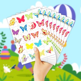 EMOME Luminous Kids Temporary Tattoos, Pre-cut Fake Tattoos Stickers for Kids Birthday Party Favors Goodie Bag Fillers, Glow Party Accessories Toys Bulk (Butterfly)