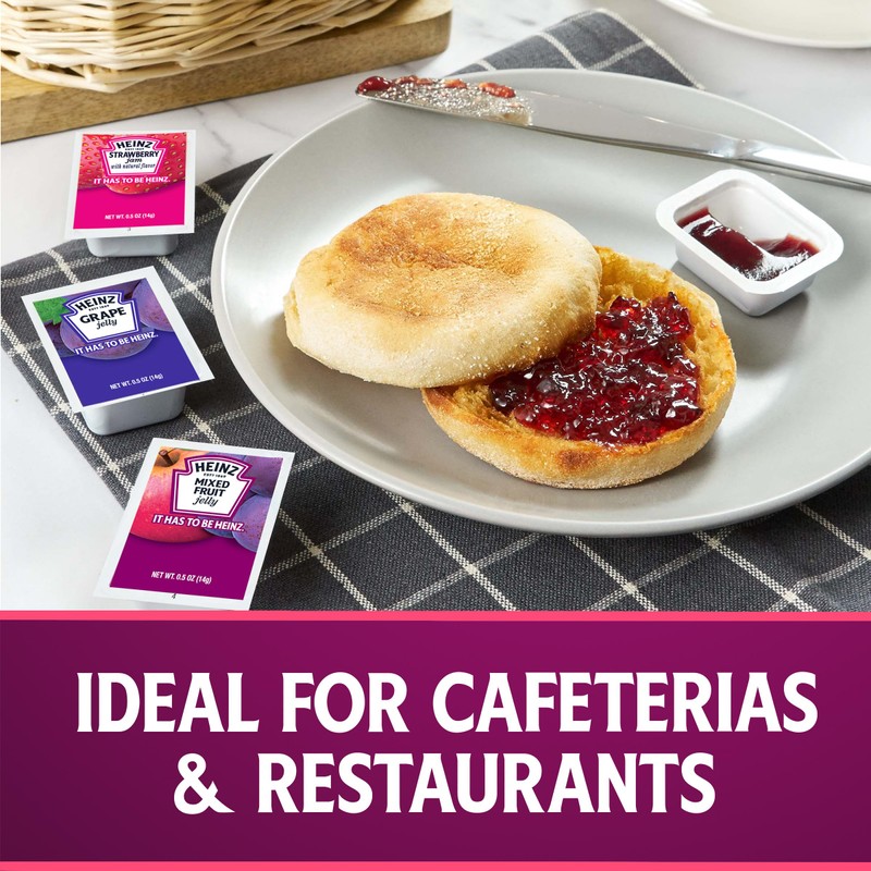 Heinz Jelly & Jam Assortment (0.5 oz Packets, Pack of