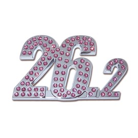 Elektroplate 26.2 Pink Crystal Marathon All Metal Emblem for Cars, Trucks, and All Auto | Universal Fit at 1.75" x 2.9" | Weatherproof