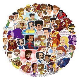 50Pcs Big Mouth Merchandise Stickers Pack，Cute Cartoon Vinyl Waterproof Graffiti Stickers for Water Bottle,Skateboard,Laptop,Phone,Car Decals for Adults for Party Supply DIY