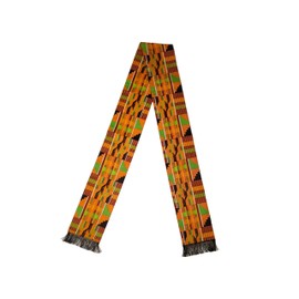 GenOne African Neck Scarf for Men, Kente Scarves Graduation Stole for Boy, Girl Head Scarf 5.5X71 P03 Gold Green Maroon