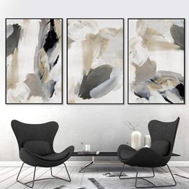 HMDKHI Modern Aesthetic Plant Pictures, Boho Decorative Pictures, Natural Landscape Poster, Abstract Art Deco Poster Set - No Frame (3 Pieces, 20 x 30 cm, Poster-01)