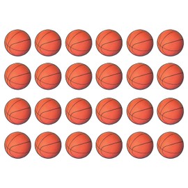 Beistle 24-Piece Paper Basketball Cut Outs, Sports Theme Wall Decorations for Birthday Party and Game Day Celebrations, Classroom Décor, 13.5"