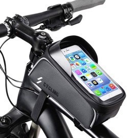 Bike Phone Frame Bag - Bicycle Phone Mount Bag, Shake-Proof Bike Front Frame Bag,Fits 6.5" Phone