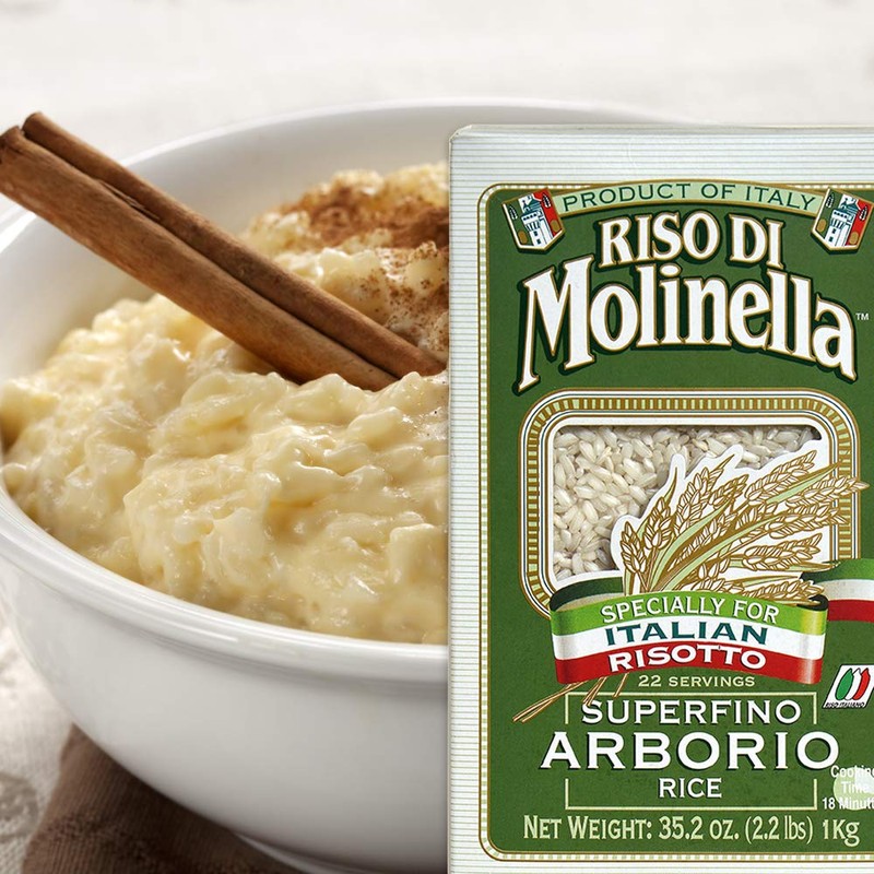 Molinella Italian Arborio Rice, 2.2-Pound Boxes, Pack of 4