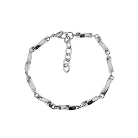 Mesaro Men's Bracelet, Silver, Gordo, Curb Bracelet, Simple, Cuban Chain, Stainless Steel, Hypoallergenic, Hip Hop Accessory, Boyfriend, Birthday, Gift, Copper