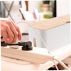 STOBAZA White Cable Management Box Wooden Cover Household Cord Organizer