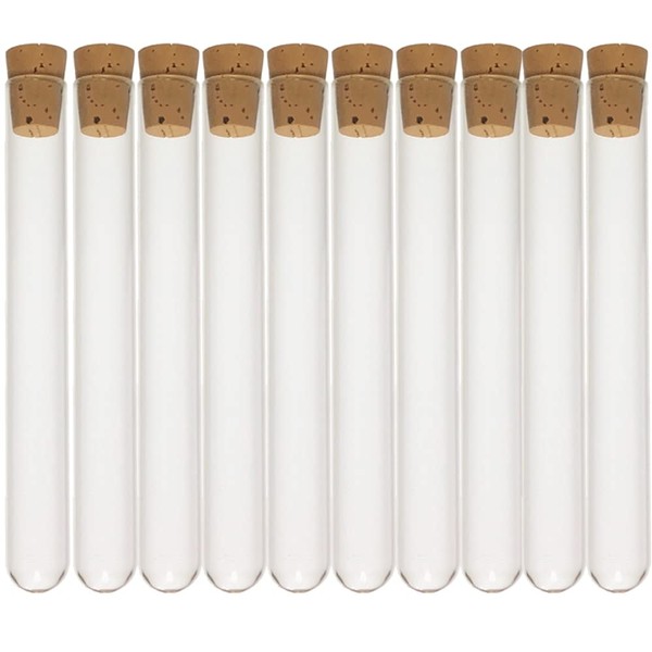 16x125mm Borosilicate Glass Test Tubes with Cork Stoppers, 14ml Vol,