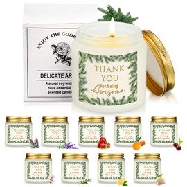 Fumete 10 Pieces Christmas Scented Candles Gifts Bulk 3.5 oz Thank You for Being Awesome Candles Appreciation Gifts for Team Coworkers Employee Women Teacher Volunteers Soy Wax Jar Candles