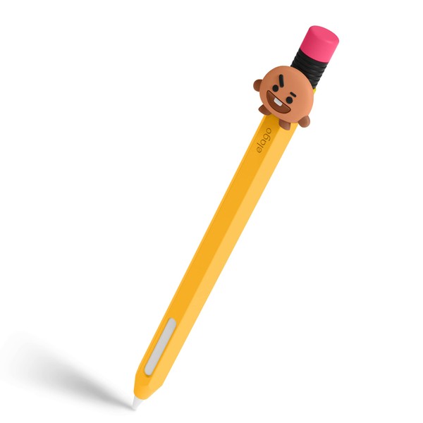 elago BT21 Classic Pencil Case Compatible with Apple Pencil 2nd Generation, Durable Silicone Cover, Protective Holder, Compatible with Magnetic Charging and Double Tap [Official Merchandise] [SHOOKY]
