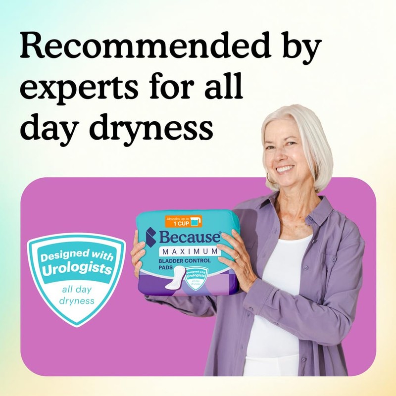 Because Incontinence Pads for Women – Maximum Absorbency for Moderate