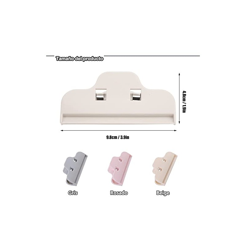 12 Pcs Clip de Sellado de Alimentos, 4'' Clips de