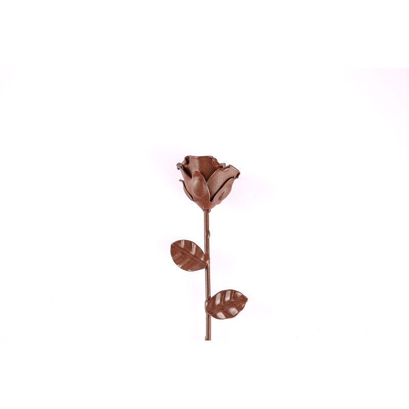 Wrought Iron Eternal Rose - Hand Forged (Brown)