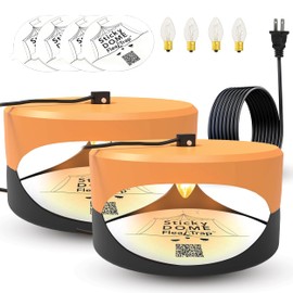 ASPECTEK Sticky Dome™ Flea Trap, Odorless Glue Trap with 2 Sticky Discs, Effective Bed Bug Killer and Flea and Tick Treatment, Indoor Insect Trap for Bugs, 2 Packs in Orange and Dark Gray