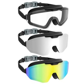 NSSIW Goggles Swimming Adult Swim-Goggles: No Leak with UV400 Protection Anti Fog Wide View for Men and Women 3 Pack