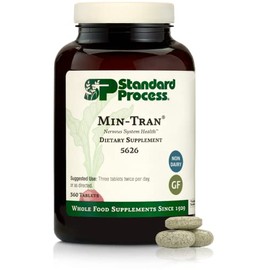 Standard Process Min-Tran - Nervous System Health Supplement - Good Source of Magnesium - Supports Sleep Pathways & a Healthy Stress Response - Gluten-Free, Non-Dairy & Non-Soy - 360 Tablets