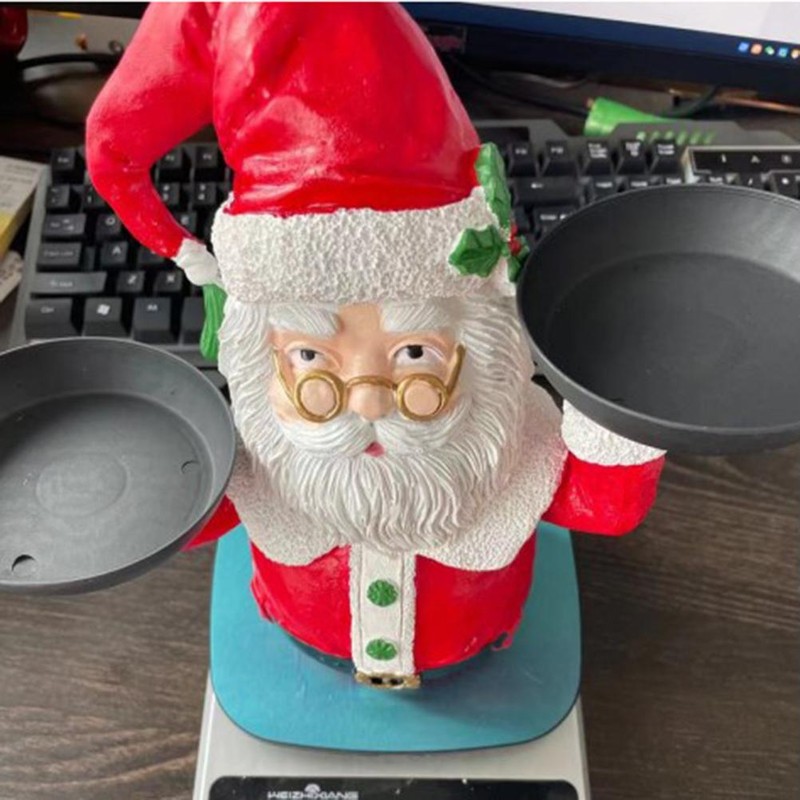 Christmas Santa Snowman Plate Resin Snack Tray Christmas Figurine Snacks