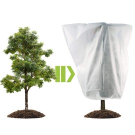 Cthenqeeu 3 Pack H84 x W72 Plant Covers Freeze Protection - Shrub Cover, Winter Tree Cover with Drawstring for Season Extension & Frost Protection, White
