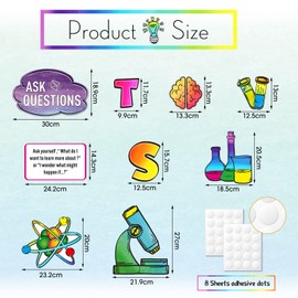 Pasimy 46 Pieces Science Bulletin Board Set Decoration Think Like a Scientist Posters Science Lab Cutouts Banner Chemistry Classroom Wall Decor for Teachers Middle High School Office Party Supplies