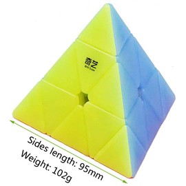QIYI Jelly Pyramid Speed Cube 3X3 Transparent Triangle Magic Cube Puzzle Toy Colorful