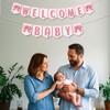 BOXOB Welcome Baby Sign Banner, Pink Bow Welcome Baby Party