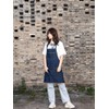 Pincy Denim Apron, Unisex Adjustable Bib Apron with Pockets for