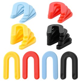 AIEX 200pcs Plastic Shims, Horseshoe Shim Spacers U Shims Spacers Plastic Shims for Leveling Black 1/4", Yellow 3/16", Red 1/8", Blue 1/16"