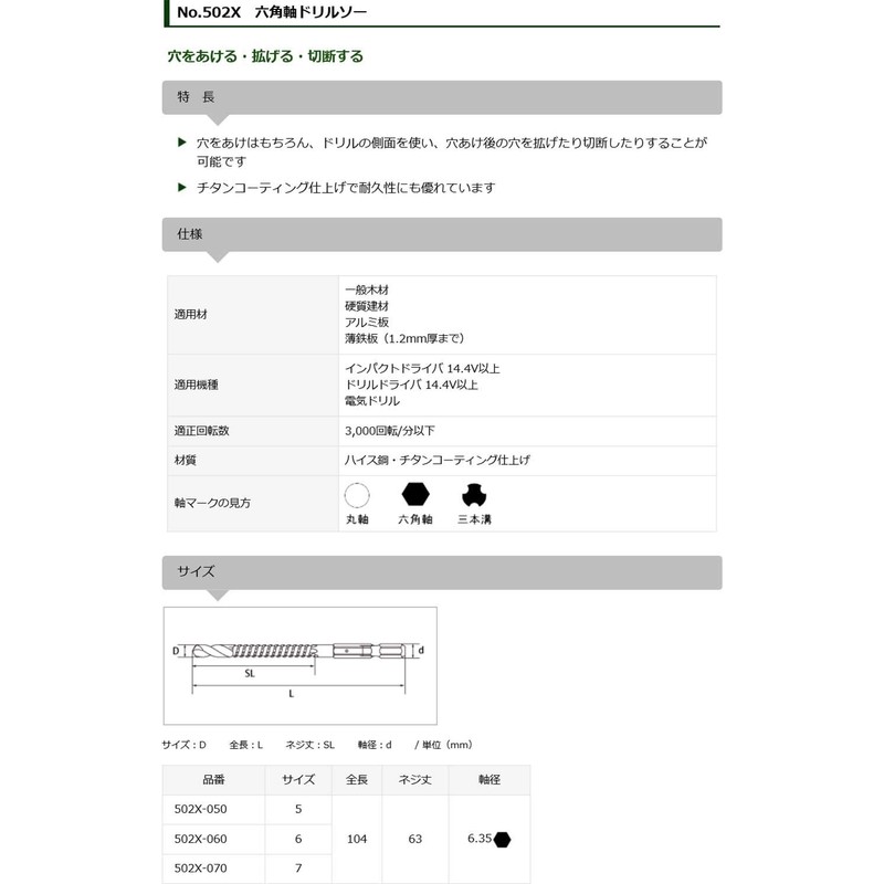 Star M 502X-050 Hex Shaft Drill Saw 5