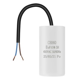 OFFCUP Motor Capacitor CBB60 Starting Capacitor 8μF 450V Capacitor 8μF 450V CBB60 Capacitors with Wire Cable for Electric Motors and Swimming Pool Pumps Electric Motor, 50/60Hz