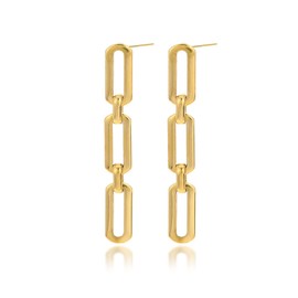 Gold Chain Earrings for Women Paperclip Chain Earrings Gold Link Chain Earrings Rectangle Hoop Earrings Jewelry Gift for Girls
