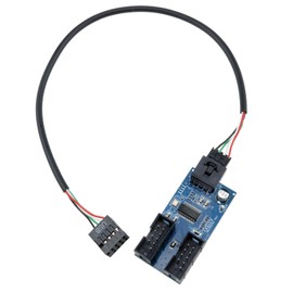 PIYANYO Motherboard 9 Pin USB 2.0 Multiplier 1 to 2 Port Splitter Adapter Cable (Cable Length 30cm/0.98ft) 1PCS