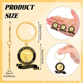 Sureio 12 Pcs Employee of the Month Keychains 1-12 Month Employee Appreciation Keychains Thank You Coworker Gifts for Coworker Teams Staff Gifts