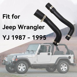 Upgrade Fuel Filler Hose & Vent Hose Compatible with Jeep Wrangler YJ 1987-1995 for Plastic Gas Tank, Replace 52040079 52040081