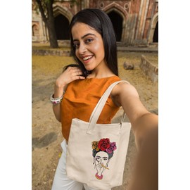rainUP Tote Bag Frida Organic Cotton Painting, beige