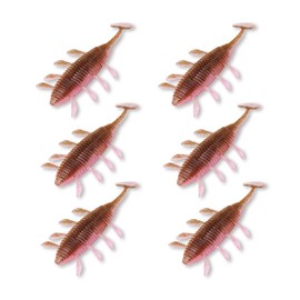 Soft Bait Lure Fat Bug for Bass Fishing 8.3g/0.29oz 83mm Swimbait Worm Bait Add Salt Fish Attractant Pack of 6 (Pink-4#)