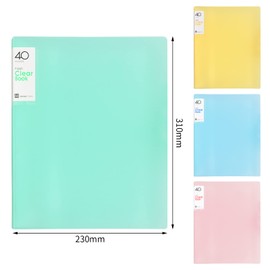 Pack of 4 A4 Display Book with Transparent Pockets, A4 Presentation Folder 40 Pockets, Display Folder with Transparent Sleeves, A4 Presentation Book for Reports Music Sheets (Multicoloured A)