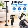 Folding Walking Cane for Seniors with LED Light, Alarm &