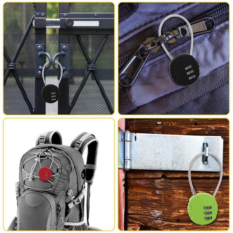 Bonsicoky 6 Pack 3 Digit Combination Lock - Outdoor Waterproof