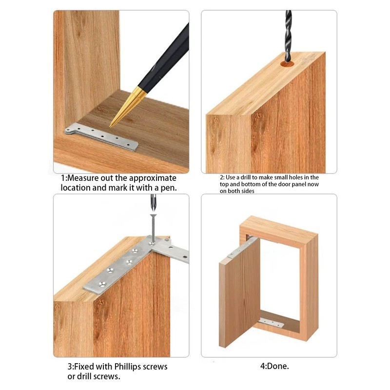 Leliafleury 2Pcs 360 Degree Rotatable Pivot Hinge 65 x 22mm