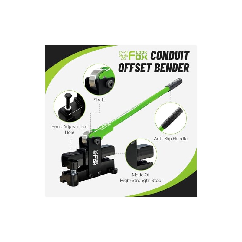 Conduit Bender, 12~14.3mm（9/16in）- Adjustable Offset for Flexible & Precise Bends,