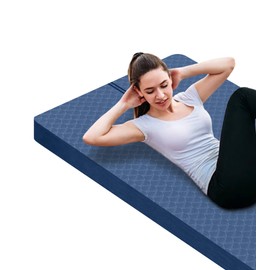 nuveti Large Exercise Mat - 15mm/20mm/30mm Thick Yoga Mat | Workout Mat for Fitness, Yoga, Pilates, Stretching & Floor Exercises for Women & Men with Free Carrying Bag