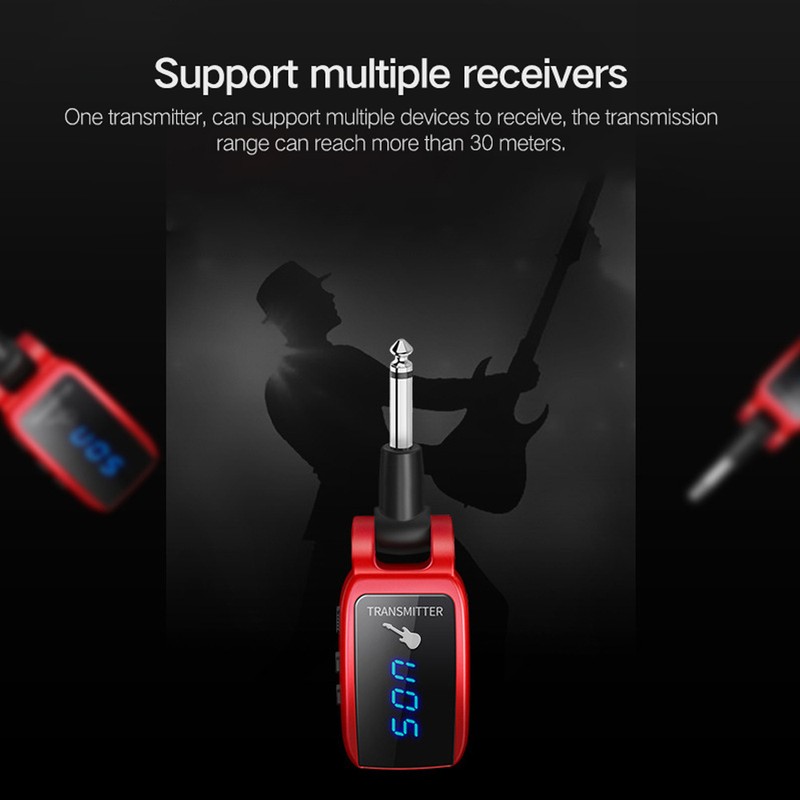 Wireless Guitar System Rechargeable Guitar Transmitter Receiver Set Electric Guitar