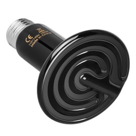 YSSOA 150W Ceramic Heat Emitter, Reptile Heat Bulbs, Ceramic Heat Lamp for Reptiles, Amphibian, Chicken, Dog, Cat, 1 Pack, Black