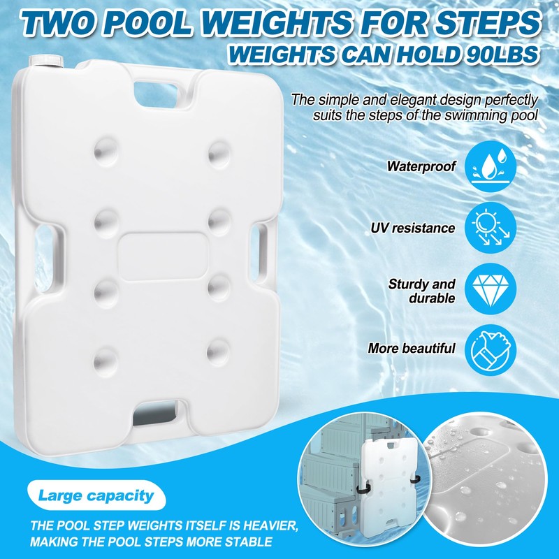 Desunqin 2 Pack 60lbs Heavy Duty Pool Ladder Weights, HDPE